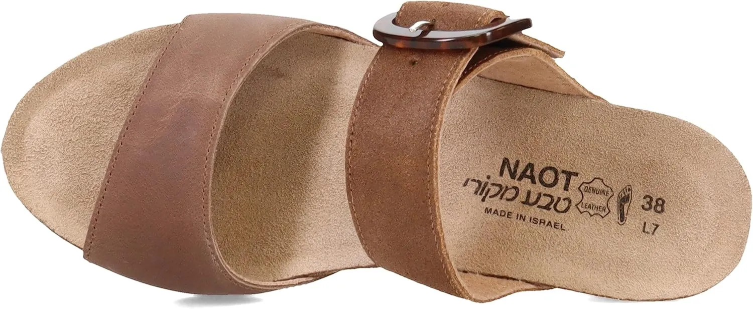 NAOT Footwear Kingdom Women’s Wedge Sandal with Buckle, Cork Footbed, and Arch Support - Adjustable Three-Strap Sandal With Backstrap - Comfort and Support – Lightweight and Perfect for Travel