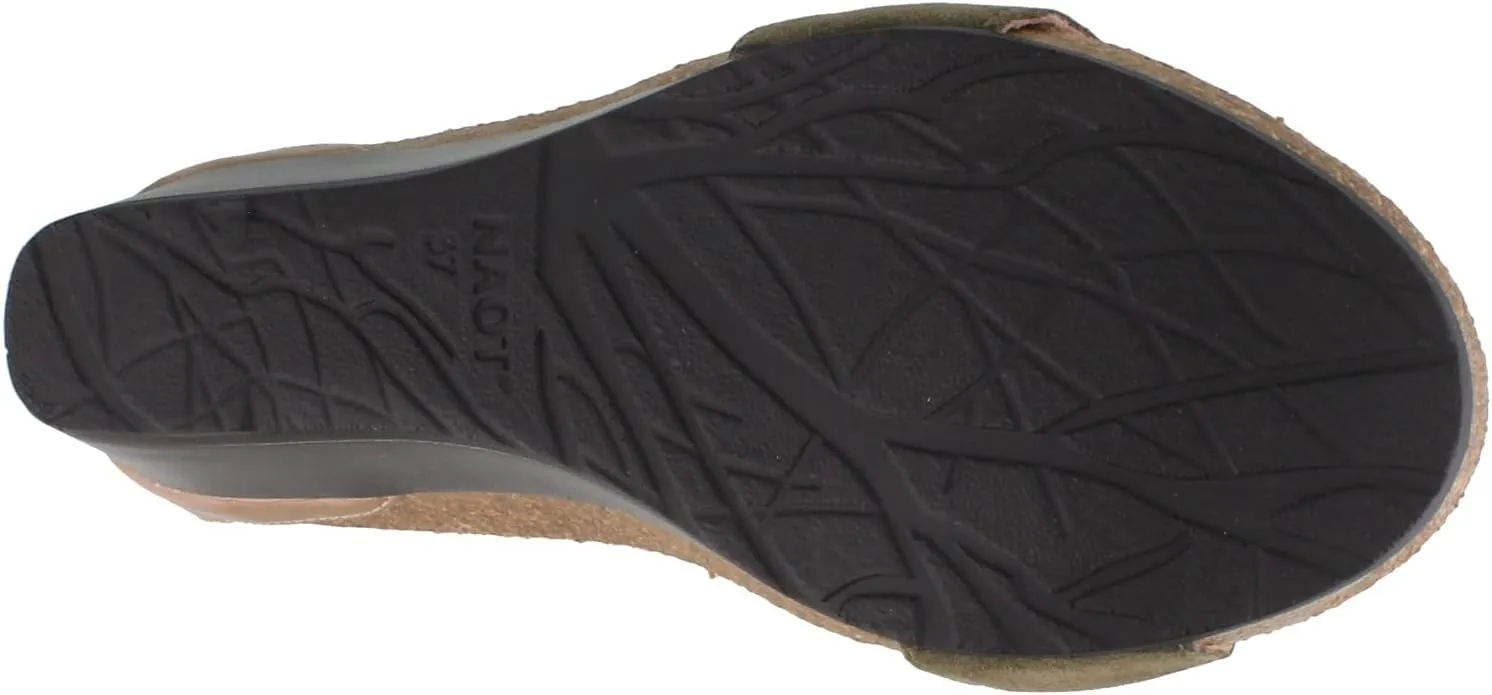 NAOT Footwear Women's Pixie Wedge Sandal with Cork Footbed and Arch Support Footbed - Adjustable Ankle Strap - Comfort and Support - Lightweight and Perfect for Travel - Narrow to Medium Fit