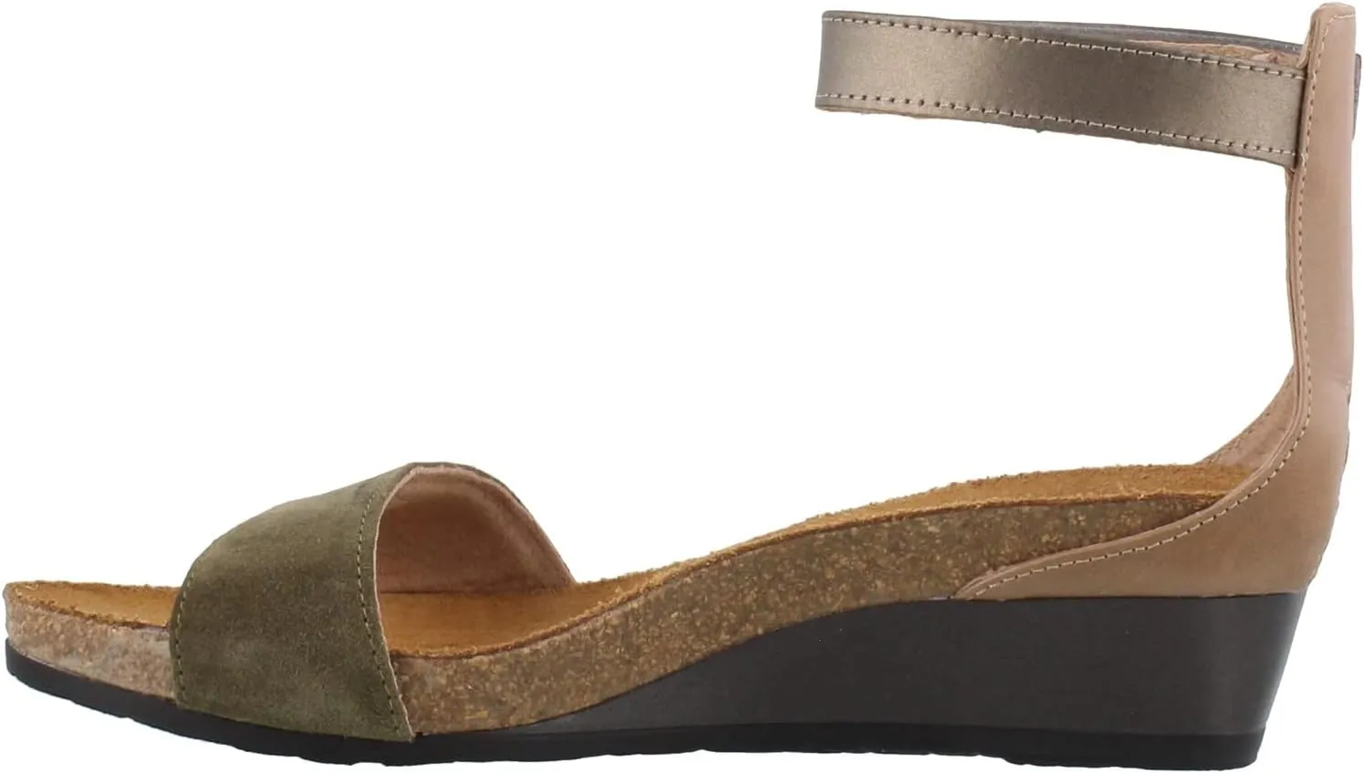 NAOT Footwear Women's Pixie Wedge Sandal with Cork Footbed and Arch Support Footbed - Adjustable Ankle Strap - Comfort and Support - Lightweight and Perfect for Travel - Narrow to Medium Fit