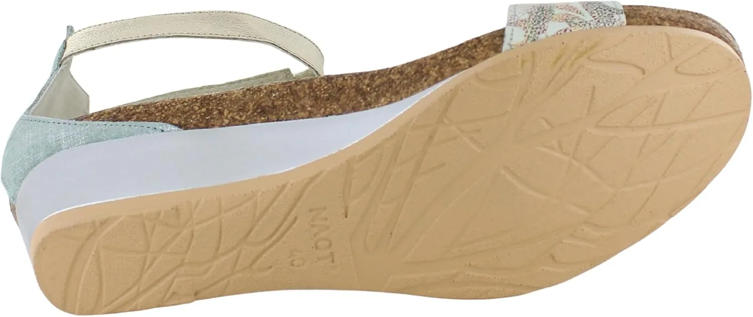 NAOT Footwear Women's Pixie Wedge Sandal with Cork Footbed and Arch Support Footbed - Adjustable Ankle Strap - Comfort and Support - Lightweight and Perfect for Travel - Narrow to Medium Fit