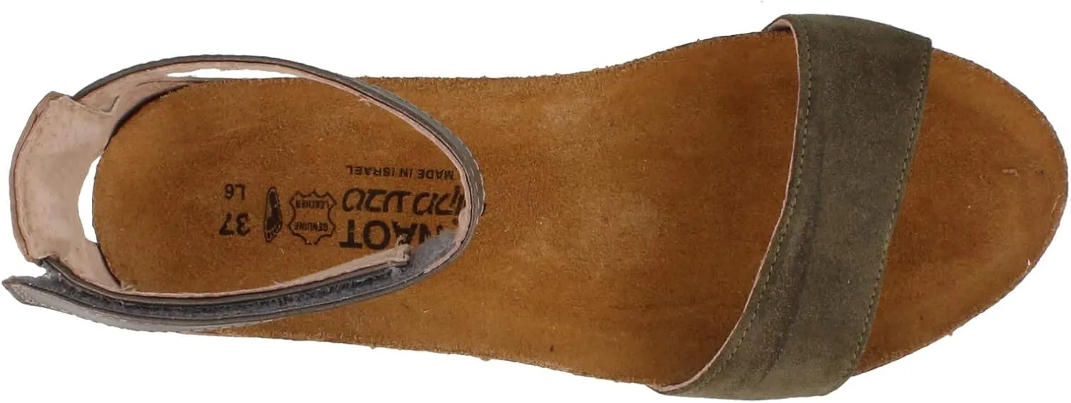 NAOT Footwear Women's Pixie Wedge Sandal with Cork Footbed and Arch Support Footbed - Adjustable Ankle Strap - Comfort and Support - Lightweight and Perfect for Travel - Narrow to Medium Fit