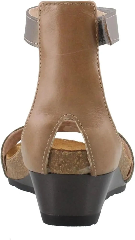 NAOT Footwear Women's Pixie Wedge Sandal with Cork Footbed and Arch Support Footbed - Adjustable Ankle Strap - Comfort and Support - Lightweight and Perfect for Travel - Narrow to Medium Fit