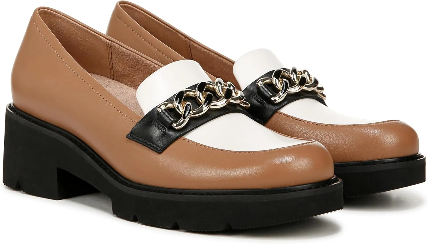 Naturalizer Women's Desi Chain Detail Lug Sole Heel Loafer