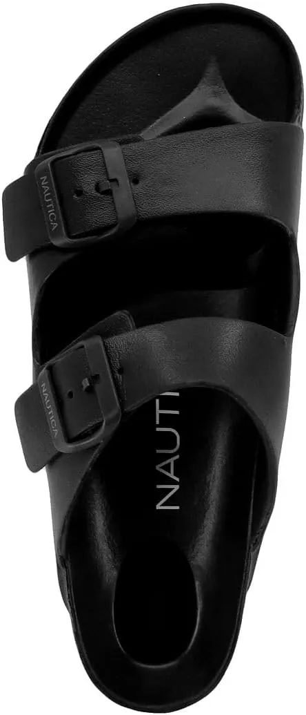 Nautica Men's EVA Double Buckle Slide Sandals - Adjustable Waterproof Slip-On Comfort Shoes for Casual Wear, Beach, and Poolside