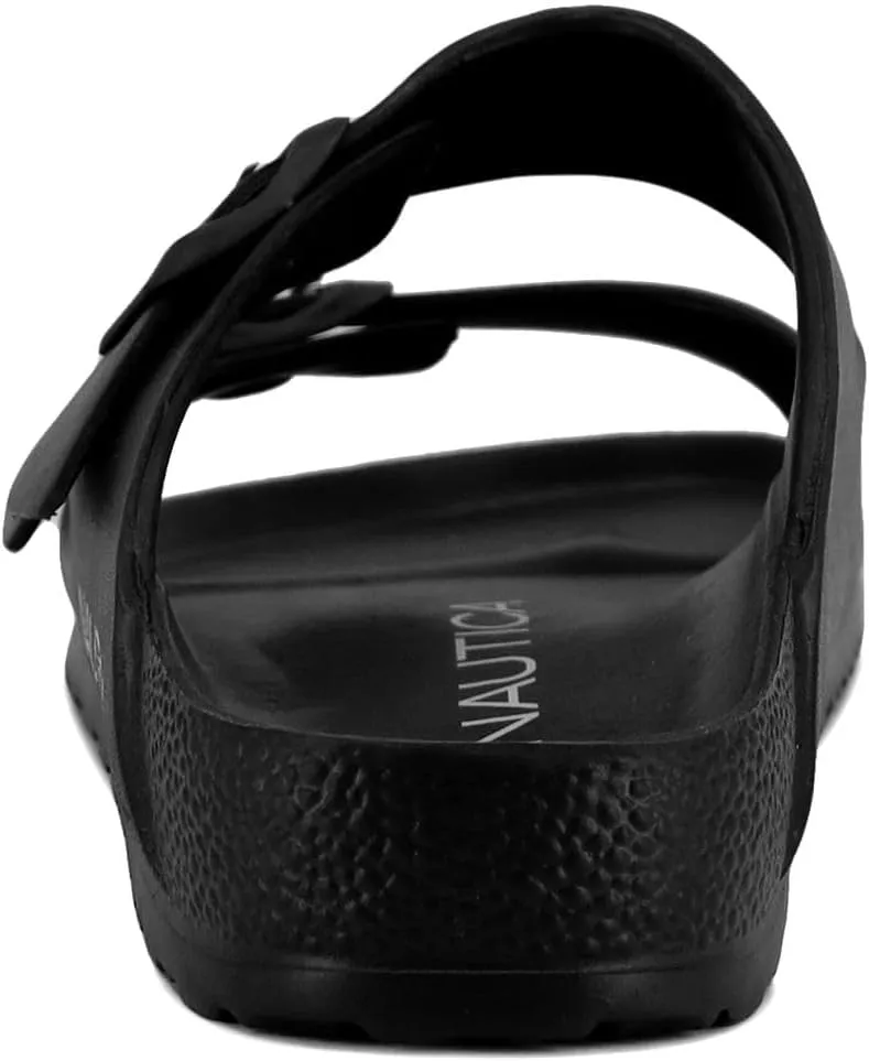 Nautica Men's EVA Double Buckle Slide Sandals - Adjustable Waterproof Slip-On Comfort Shoes for Casual Wear, Beach, and Poolside