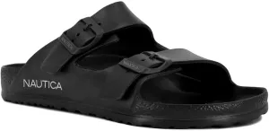 Nautica Men's EVA Double Buckle Slide Sandals - Adjustable Waterproof Slip-On Comfort Shoes for Casual Wear, Beach, and Poolside