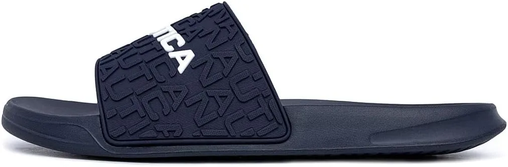 Nautica Men's Slide Sandals – Comfortable Slip-On Pool & Beach Shoes with Cushioned Footbed for Casual Wear