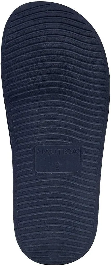 Nautica Men's Slide Sandals – Comfortable Slip-On Pool & Beach Shoes with Cushioned Footbed for Casual Wear