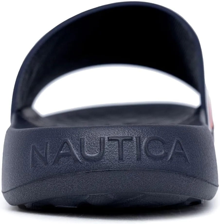Nautica Men's Slide Sandals – Comfortable Slip-On Pool & Beach Shoes with Cushioned Footbed for Casual Wear