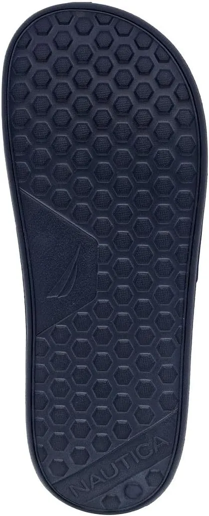 Nautica Men's Slide Sandals – Comfortable Slip-On Pool & Beach Shoes with Cushioned Footbed for Casual Wear