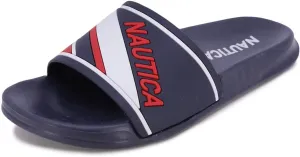 Nautica Women's Athletic Slide Sandals - Comfort Slip-On Shower Shoes, Quick-Dry Beach Sandals, Non-Slip Boat Slides for Pool & Casual Wear