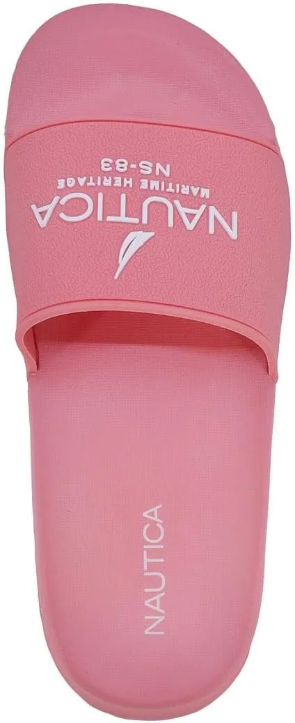Nautica Women's Athletic Slide Sandals - Comfort Slip-On Shower Shoes, Quick-Dry Beach Sandals, Non-Slip Boat Slides for Pool & Casual Wear