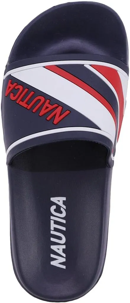 Nautica Women's Athletic Slide Sandals - Comfort Slip-On Shower Shoes, Quick-Dry Beach Sandals, Non-Slip Boat Slides for Pool & Casual Wear