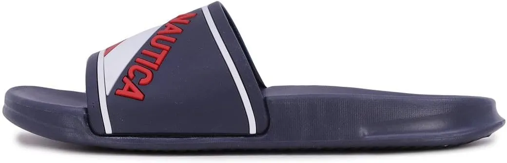 Nautica Women's Athletic Slide Sandals - Comfort Slip-On Shower Shoes, Quick-Dry Beach Sandals, Non-Slip Boat Slides for Pool & Casual Wear