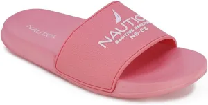 Nautica Women's Athletic Slide Sandals - Comfort Slip-On Shower Shoes, Quick-Dry Beach Sandals, Non-Slip Boat Slides for Pool & Casual Wear