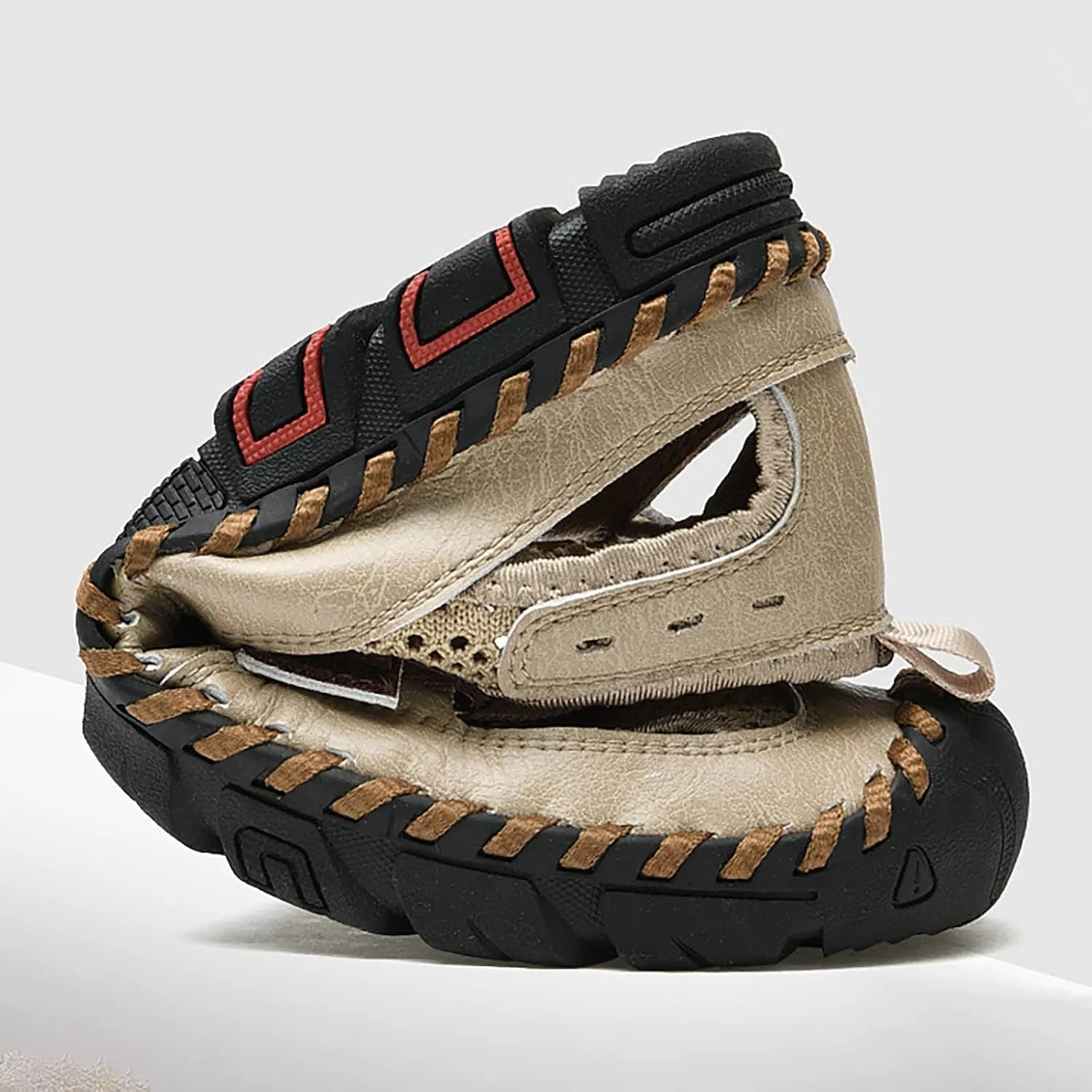New Summer Sandals For Men's Breathable Korean Edition Slip On Cowhide Beach Leather Shoes Sandals for Men