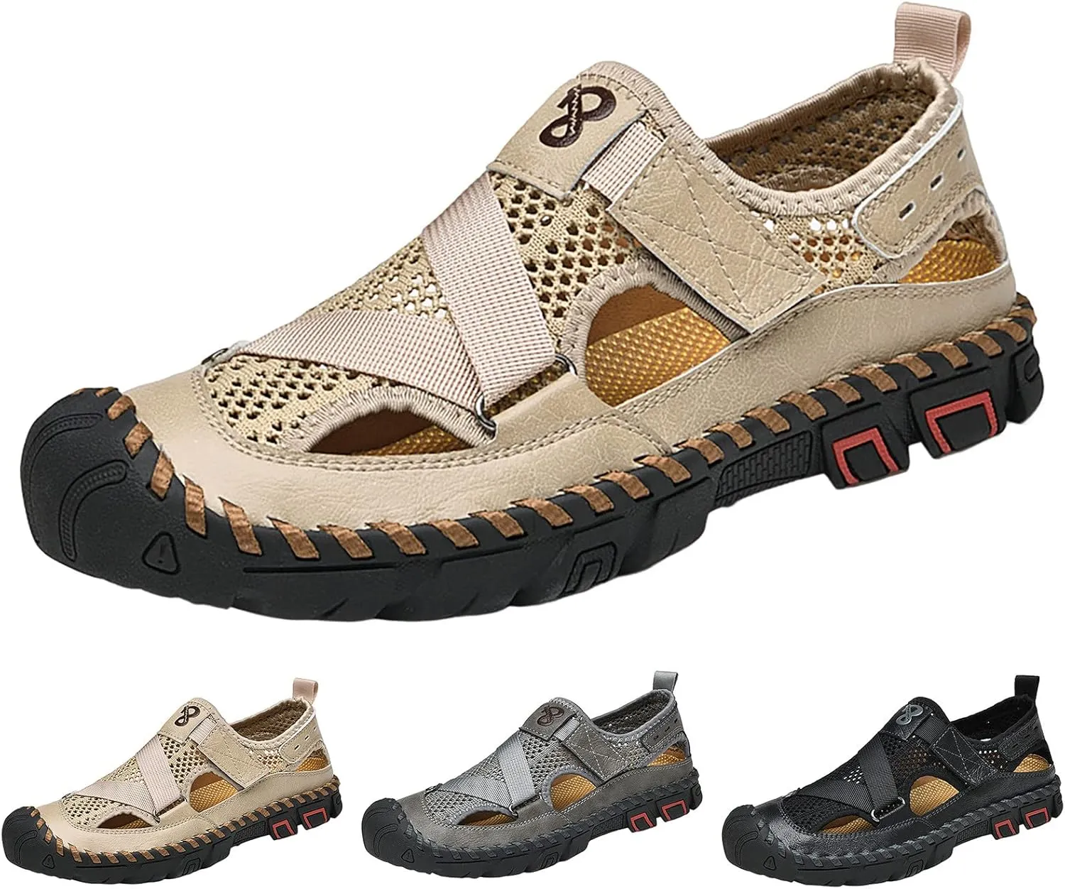 New Summer Sandals For Men's Breathable Korean Edition Slip On Cowhide Beach Leather Shoes Sandals for Men