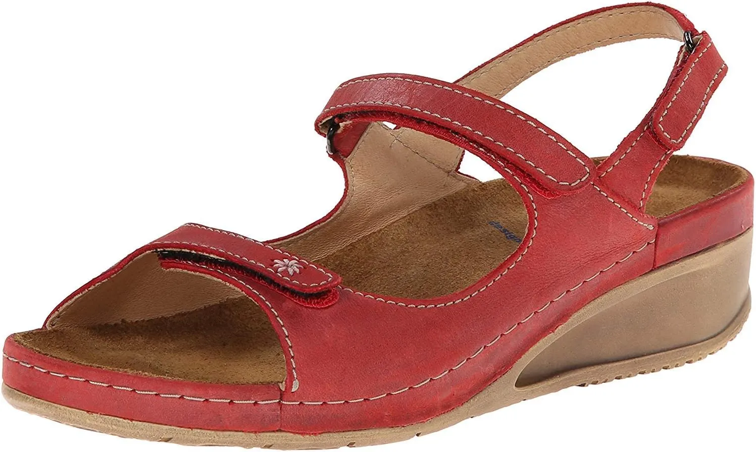 New Wolky Women's Tsunami Sandal Red Cartago 36