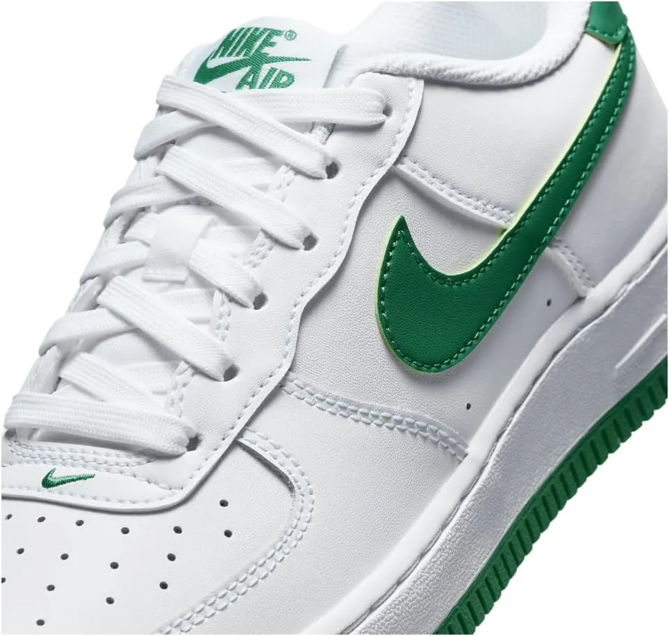 Nike Air Force 1 Big Kids' Shoes (FV5948-103, White/White/Malachite)