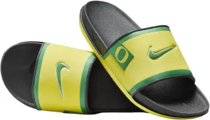 Nike College Offcourt (Oregon) Slides (FN4310-700, Yellow Strike/Dark Smoke Grey/Apple Green)