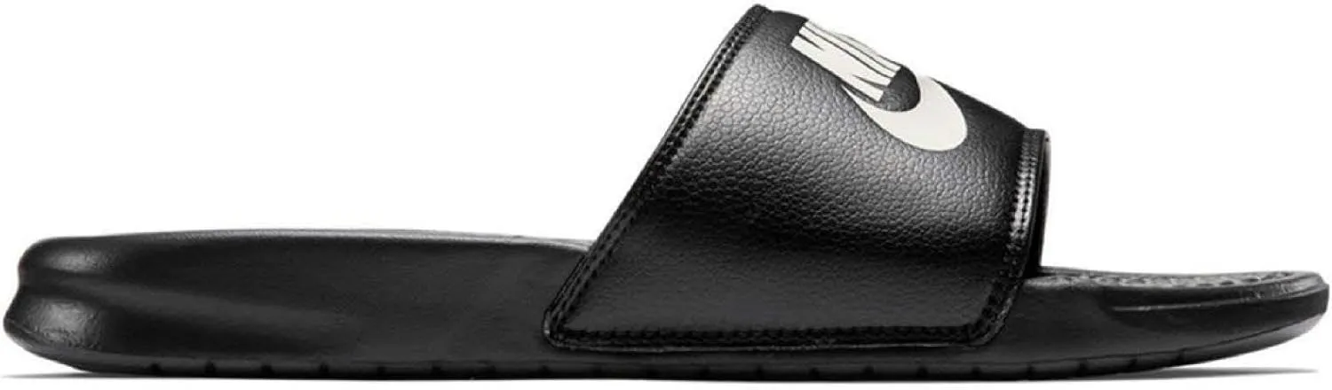 Nike Men's Benassi JDI Slides Athletic Sandal, Black/White, 10