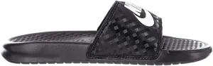 Nike Women's Benassi Just Do It Sandal, Black/White, 14 Regular US