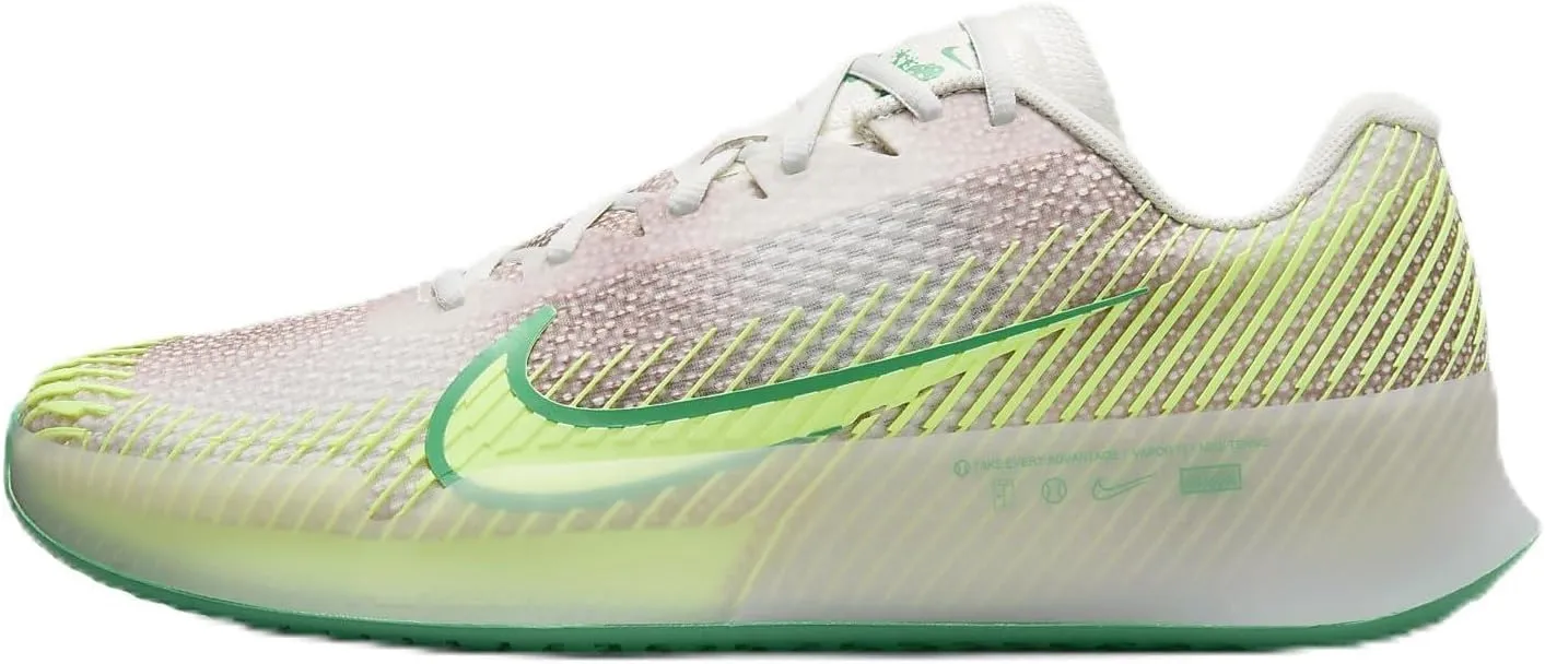 NikeCourt Air Zoom Vapor 11 Premium Men's Hard Court Tennis Shoes (FJ2055-001, Phantom/Stadium Green/Barely Volt) Size 12