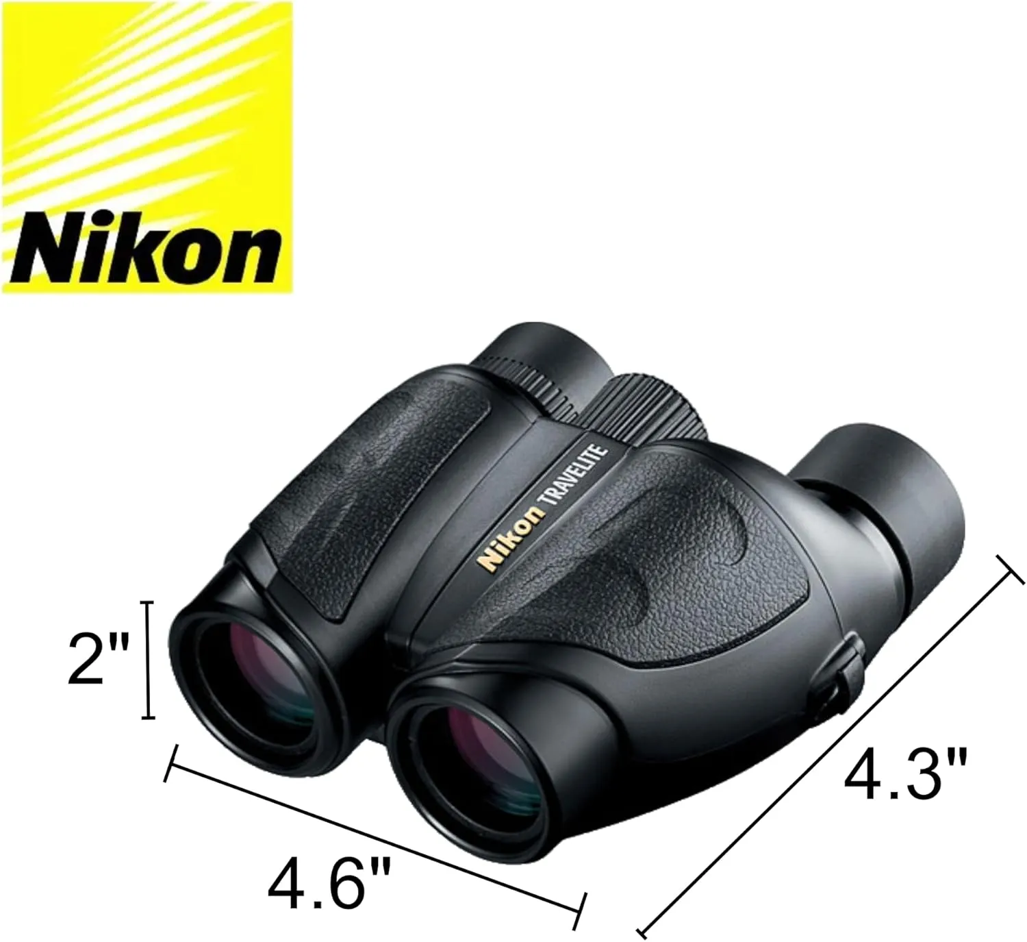 Nikon Travelite 10x25 Binoculars (7278) Travel Binoculars Bundle, Black, with Nikon Lens Pen, Carry Case, and Lens Cloth - High Powered Compact for Adults - Bird Watching, Hunting, Hiking
