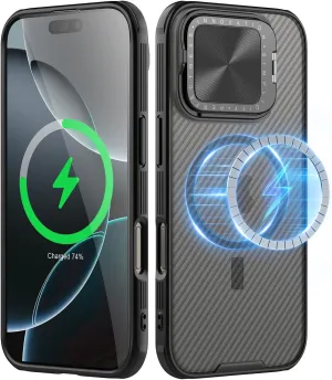 Nillkin for iPhone 16 Pro Magnetic Case,Compatible with MagSafe, CamShield Pro 16 Pro 5G Phone Case with Camera Cover,Car Magnetic Mount Case 6.3’’, Built-in Magnet (Deep Grey)