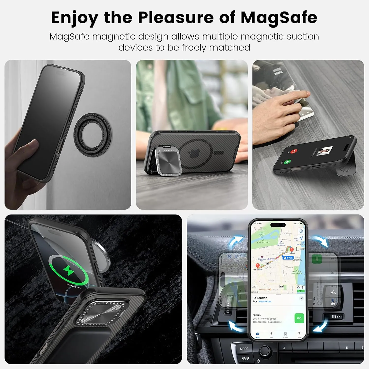 Nillkin for iPhone 16 Pro Magnetic Case,Compatible with MagSafe, CamShield Pro 16 Pro 5G Phone Case with Camera Cover,Car Magnetic Mount Case 6.3’’, Built-in Magnet (Deep Grey)