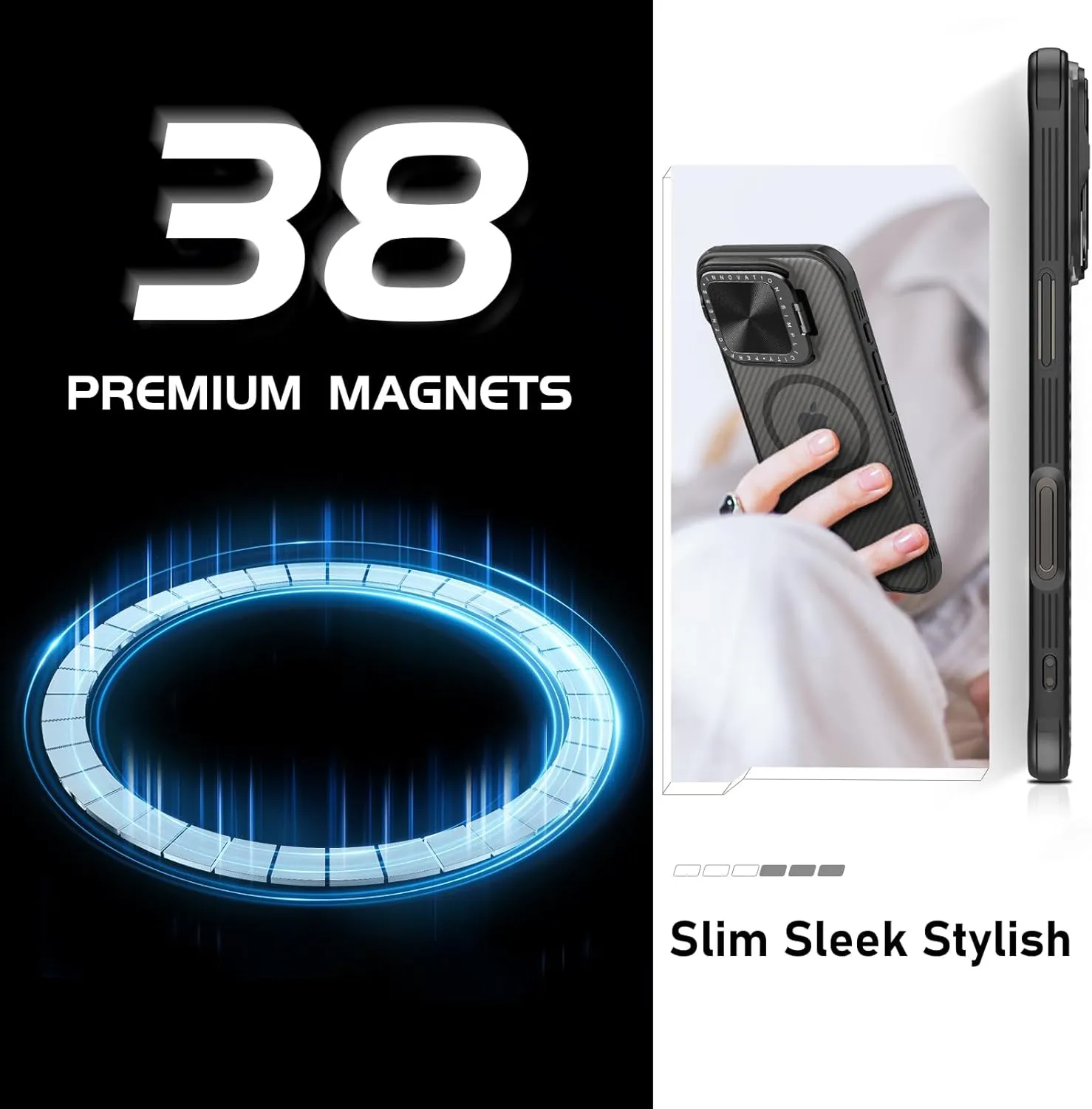 Nillkin for iPhone 16 Pro Magnetic Case,Compatible with MagSafe, CamShield Pro 16 Pro 5G Phone Case with Camera Cover,Car Magnetic Mount Case 6.3’’, Built-in Magnet (Deep Grey)