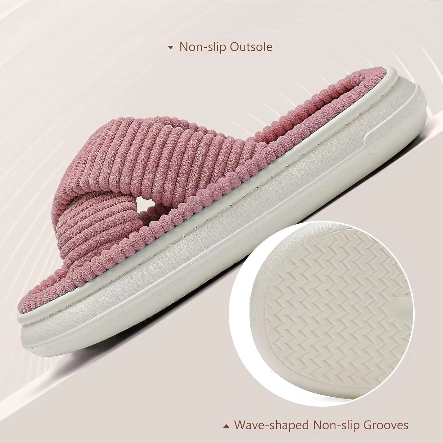 NineCiFun Platform Slippers for Women Indoor and Outdoor Women's Summer Slippers Open Toe Slide House Bedroom Shoes