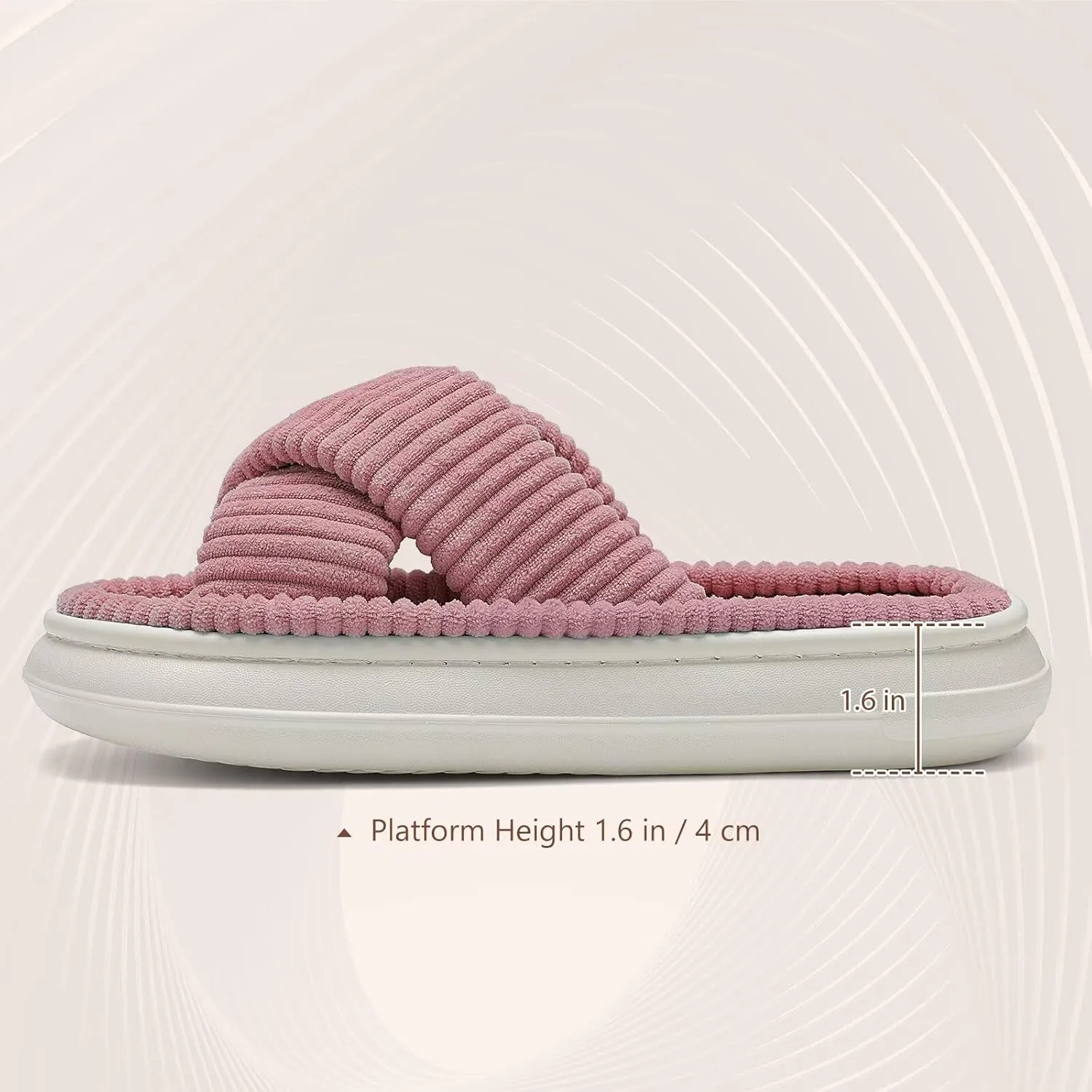 NineCiFun Platform Slippers for Women Indoor and Outdoor Women's Summer Slippers Open Toe Slide House Bedroom Shoes