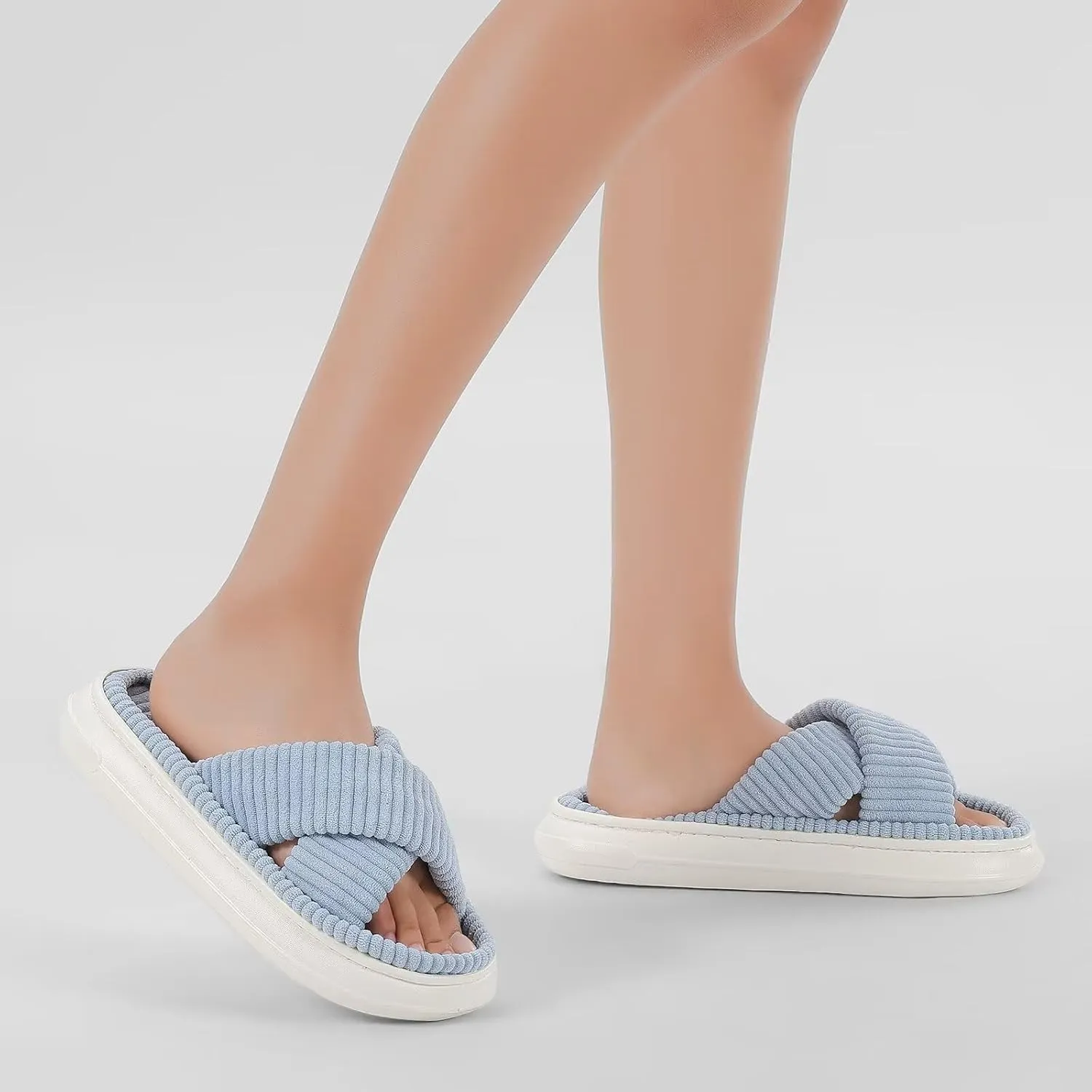 NineCiFun Platform Slippers for Women Indoor and Outdoor Women's Summer Slippers Open Toe Slide House Bedroom Shoes
