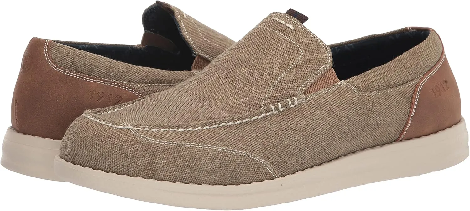 Nunn Bush Men's Brewski Canvas Moccasin Toe Slip-on Comfortable & Lightweight Loafer