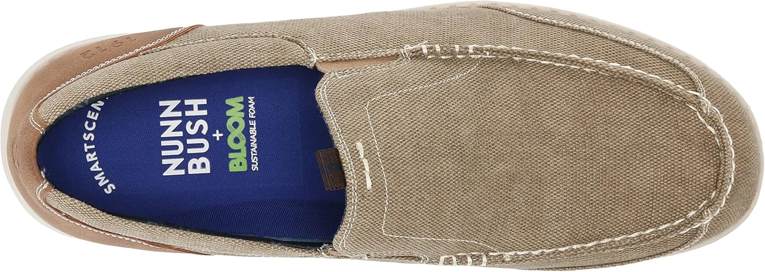 Nunn Bush Men's Brewski Canvas Moccasin Toe Slip-on Comfortable & Lightweight Loafer