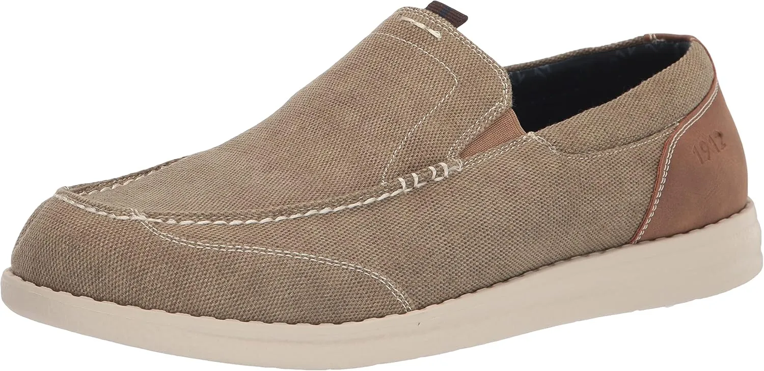 Nunn Bush Men's Brewski Canvas Moccasin Toe Slip-on Comfortable & Lightweight Loafer