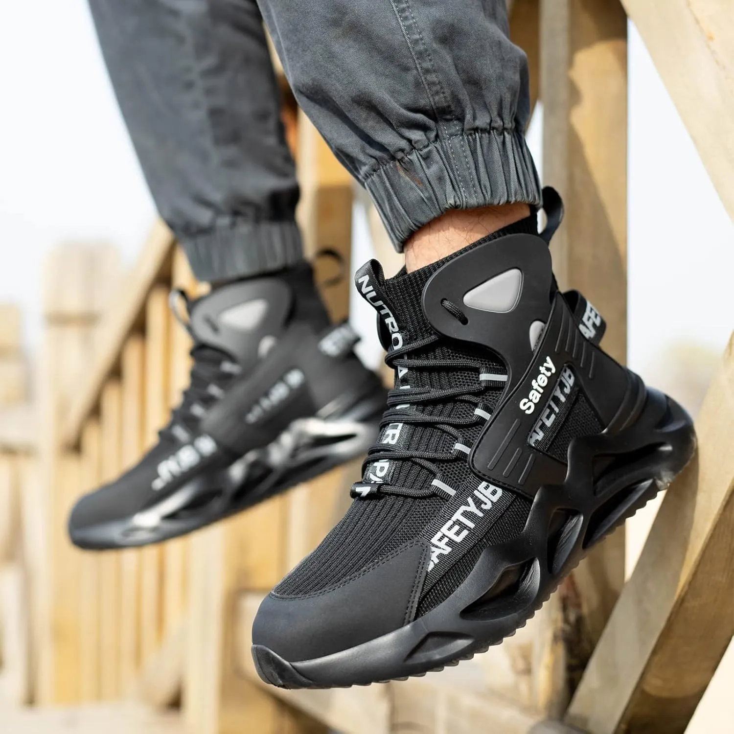 Nutropa Steel Toe Shoes for Men Women Work Safety Footwear Lightweight Breathable Comfortable Industrial Construction Sneakers