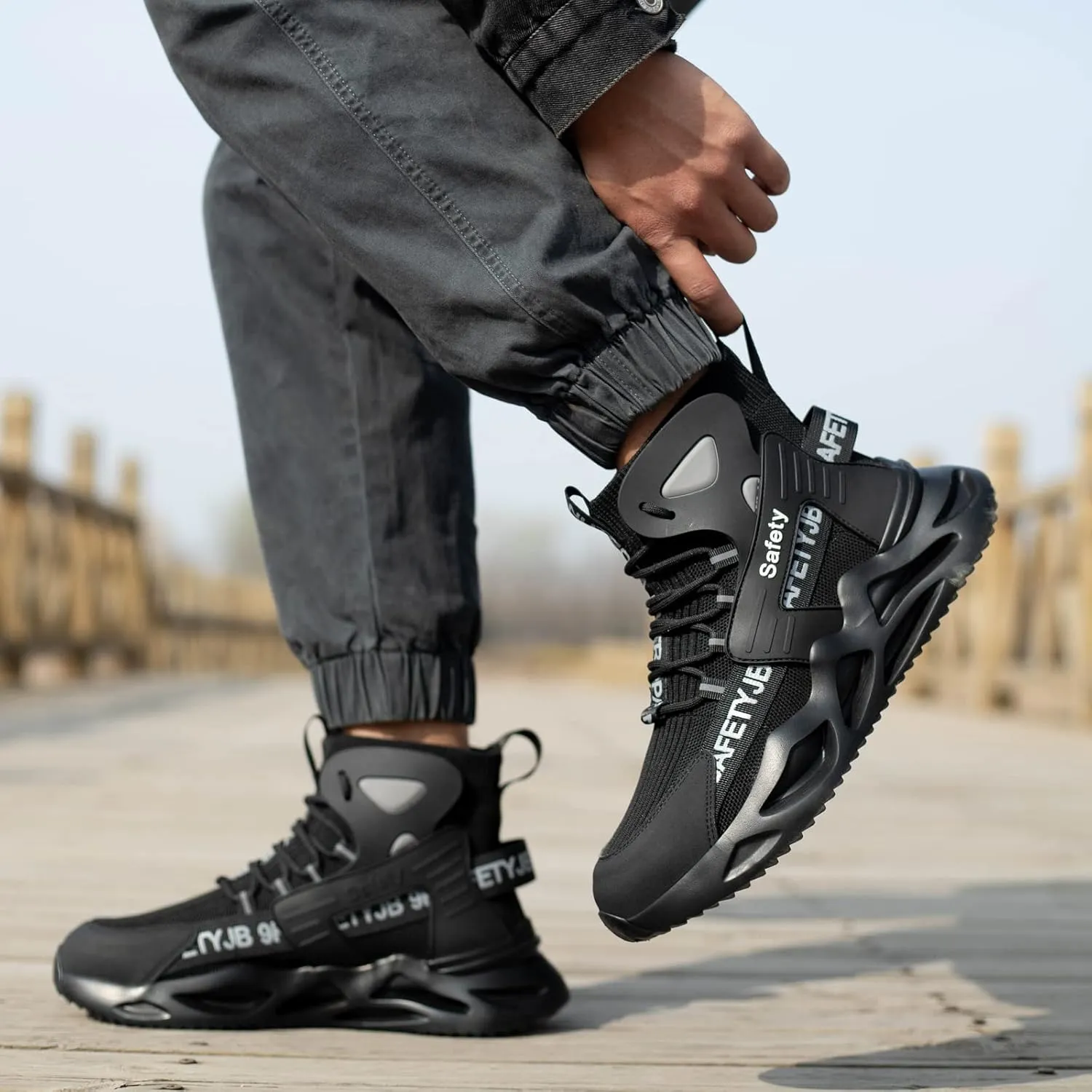 Nutropa Steel Toe Shoes for Men Women Work Safety Footwear Lightweight Breathable Comfortable Industrial Construction Sneakers