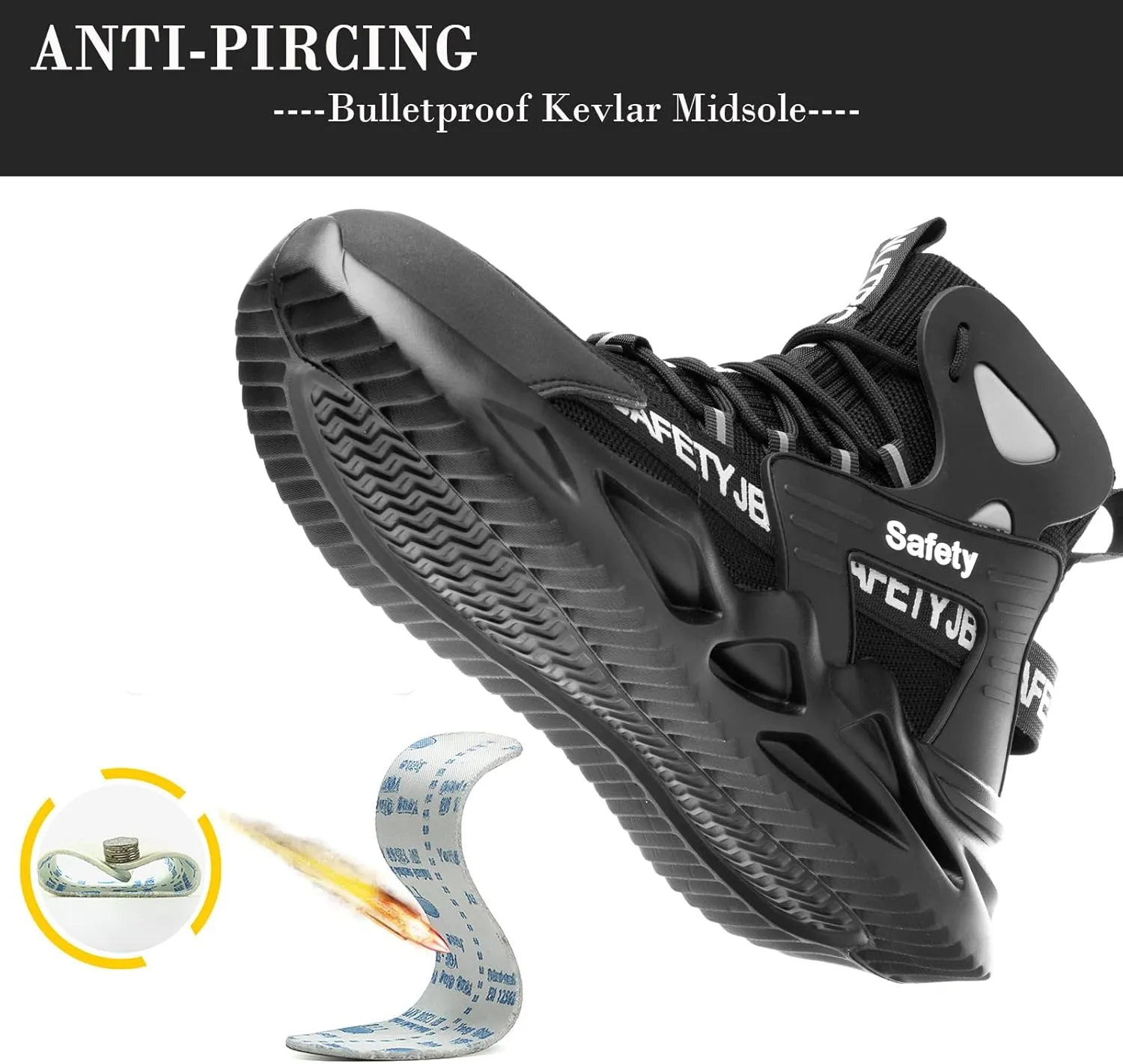 Nutropa Steel Toe Shoes for Men Women Work Safety Footwear Lightweight Breathable Comfortable Industrial Construction Sneakers