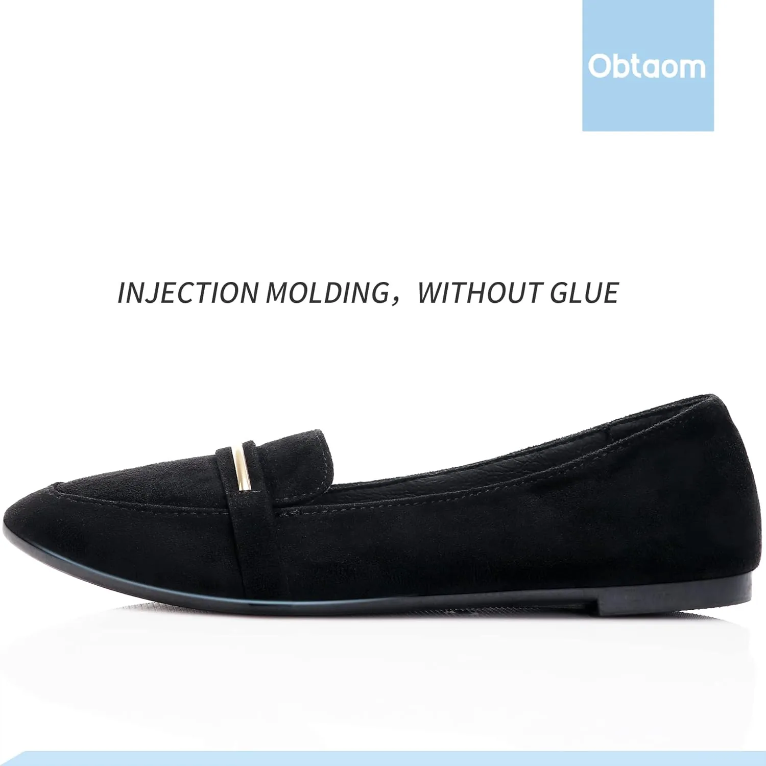 Obtaom Women's Pointy Toe Loafer Flat Comfortable Faux Suede Work Shoes,Cute Penny Loafer Slip On Ballet Flat
