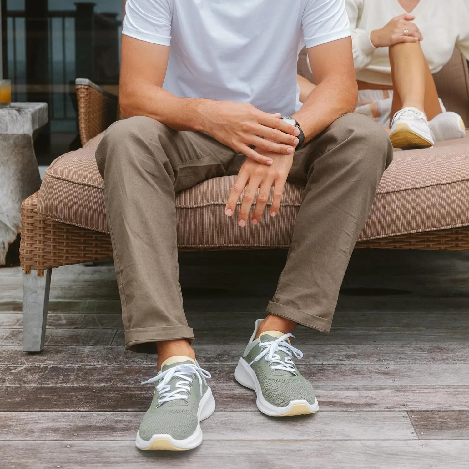 OLUKAI Island Hopper Men's Sneakers, Travel Ready & Versatile Athletic Shoes, Soft & Breathable Knit Fabric, Drop-in Heel Design