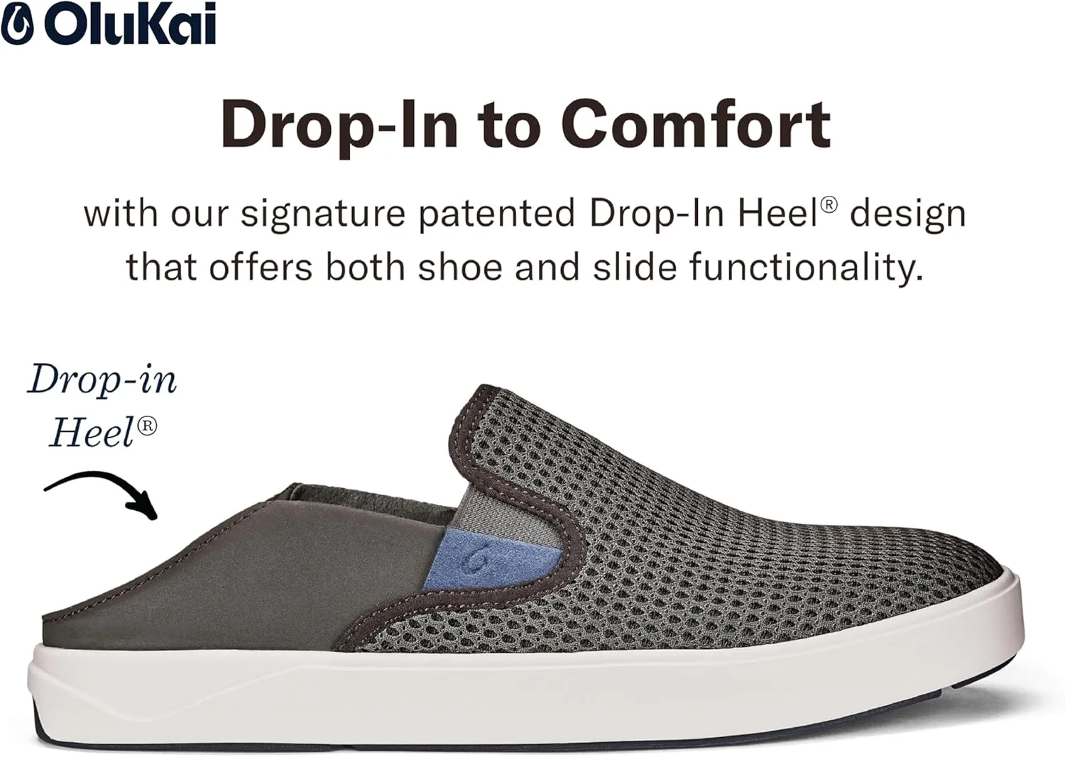 OLUKAI Lae'ahi Men's Slip On Shoes, Versatile & Casual Everyday Sneaker, Lightweight & Breathable Mesh, All-Day Wear & Comfort