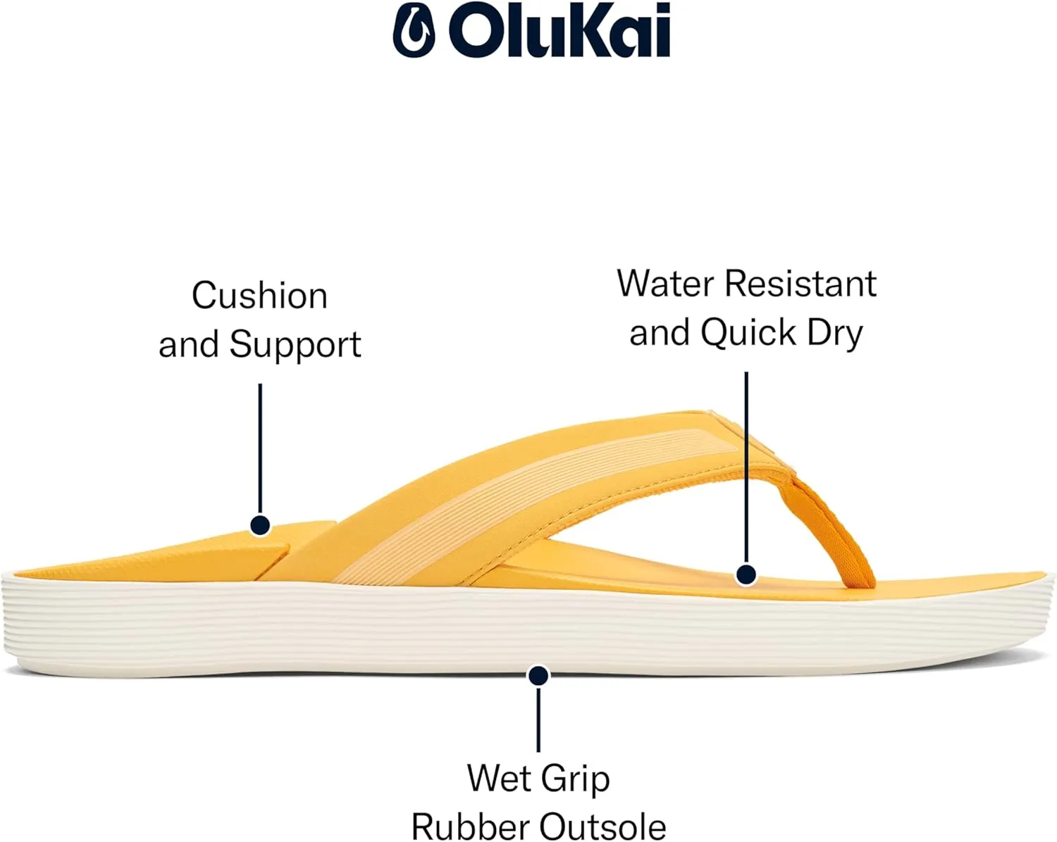 OLUKAI Leeward Men's Beach Sandals, Quick-Dry Flip Flop Slides, Water Friendly Versatility & Wet Grip Traction, Comfort Fit & Arch Support