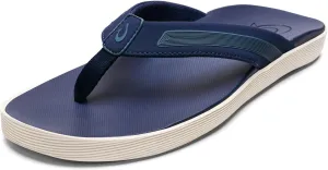 OLUKAI Leeward Men's Beach Sandals, Quick-Dry Flip Flop Slides, Water Friendly Versatility & Wet Grip Traction, Comfort Fit & Arch Support