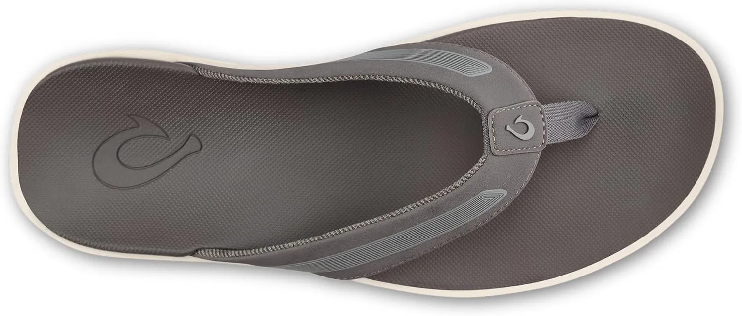 OLUKAI Leeward Men's Beach Sandals, Quick-Dry Flip Flop Slides, Water Friendly Versatility & Wet Grip Traction, Comfort Fit & Arch Support
