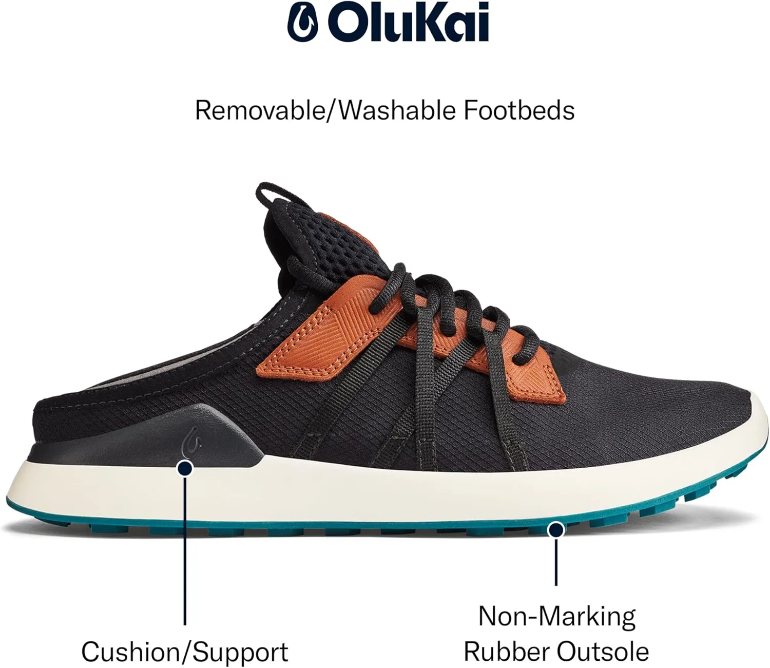 OLUKAI Manele Men's Golf Shoes, Spikeless Golf Shoes, Water & Stain-Resistant, Cushioned Midsole & Contoured Footbed, All-Day Comfort & Lightweight