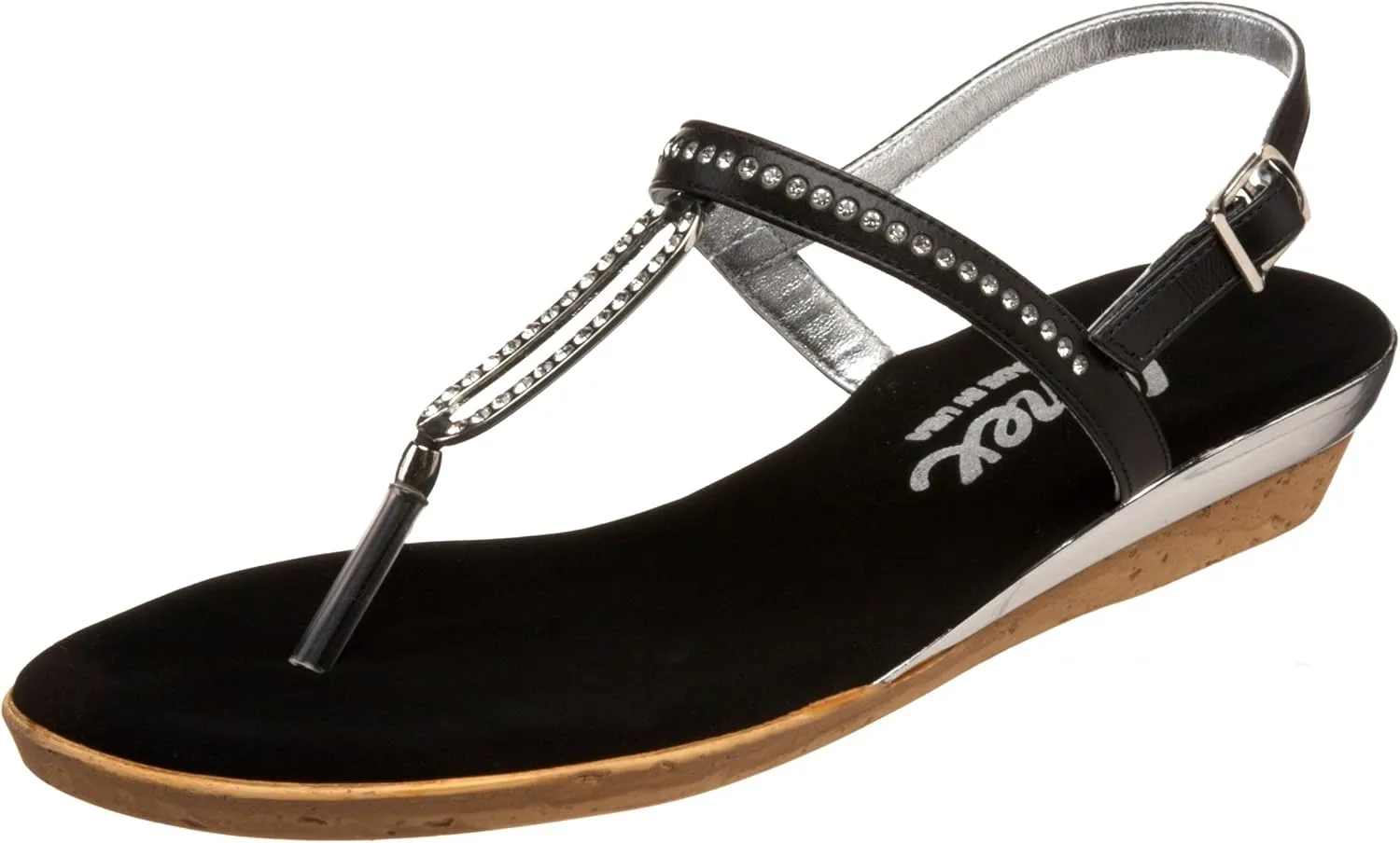 Onex Women's Cabo Thong Sandal,Black/Silver,10 M US