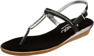 Onex Women's Cabo Thong Sandal,Black/Silver,10 M US
