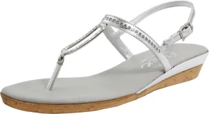 Onex Women's Cabo Thong Sandal,Silver Leather,11 M US